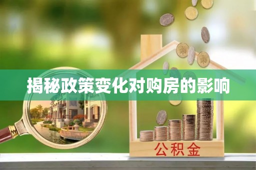 永善揭秘政策变化对购房的影响