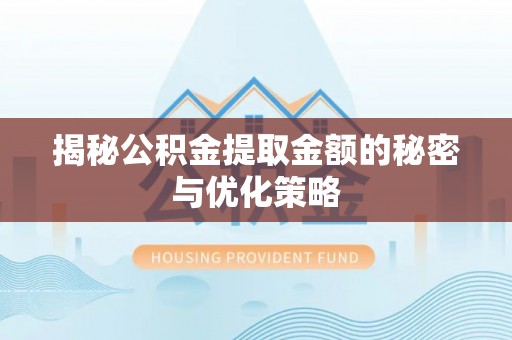 永善揭秘公积金提取金额的秘密与优化策略